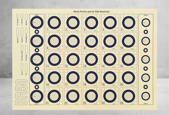 Benchrest Skydeskiver 50 m, 100 stk 