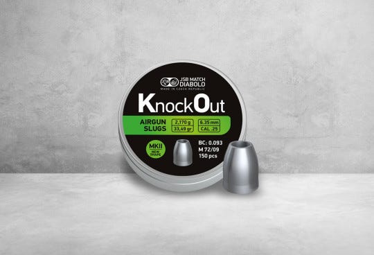JSB KnockOut Slugs MKII 6,35 mm 33,49 grain (.25)
