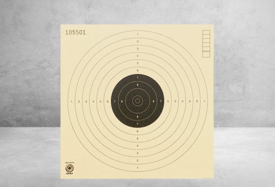 ISSF Skydeskiver 10m luftpistol, Nummereret, 250 stk