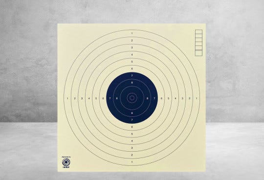 ISSF Skydeskiver 10m luftpistol, 250 stk